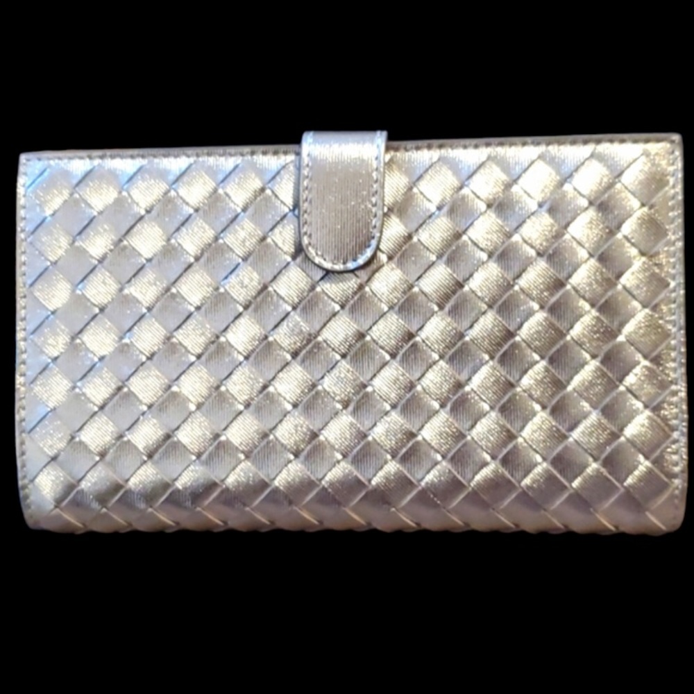 Bottega Veneta Metallic Silver Bifold Wallet - NWT